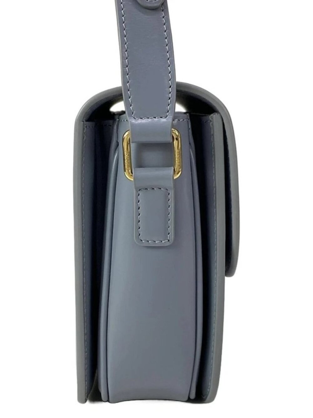 CELINE Triomphe Medium - Blue Gray Shiny Calfskin Shoulder Bag - Picture 2 of 16